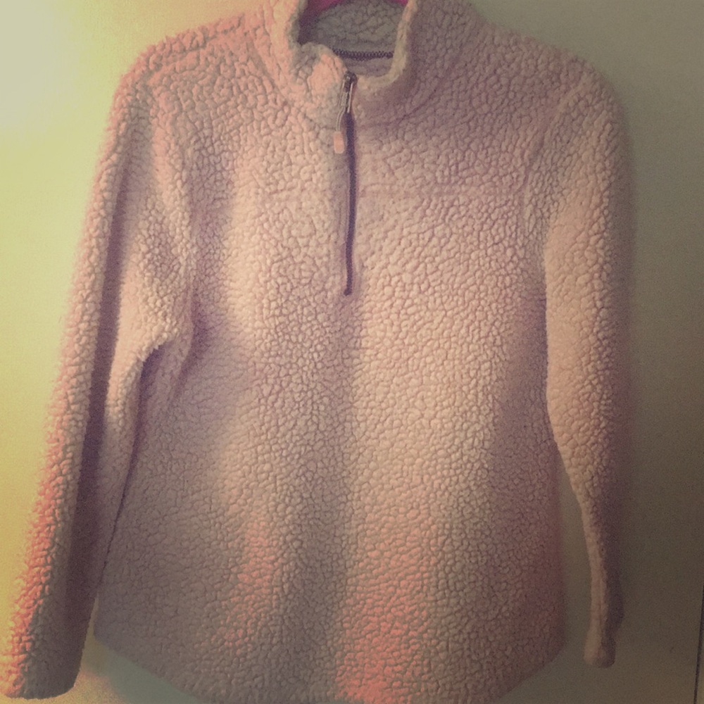Fuzzy GreanTea half zip jacket